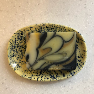 Oval Porcelain Splatter Soap Dish