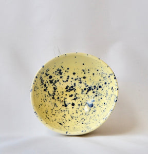 Corn yellow  porcelain nibbles bowl with splatter detail