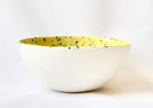 Sunflower yellow  porcelain nibbles bowl with splatter detail