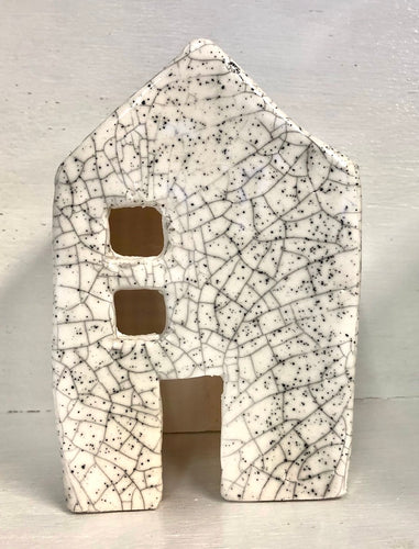 Porcelain miniature crackle glazed house