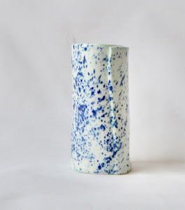 Apple green porcelain bud vase with splatter detail