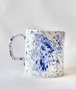 White porcelain  mug with splatter detail