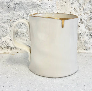 Porcelain Mug with Gold Lustre Rim