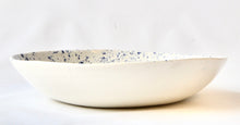 White salad porcelain bowl with splatter detail