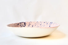 Rose pink porcelain pasta bowl with splatter detail