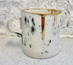 Porcelain Mug with Gold Lustre Rim - Mistral