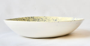 Corn yellow porcelain salad bowl with splatter detail