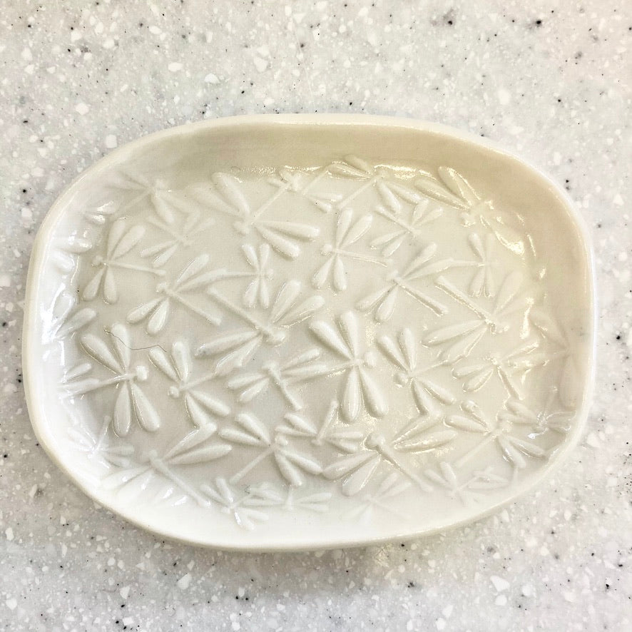 Textured Clay Soap Dish - Dragonfly