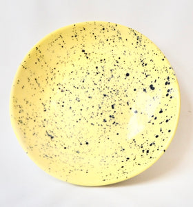 Sunflower yellow porcelain large plate with splatter detail