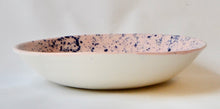 Rose pink porcelain pasta bowl with splatter detail