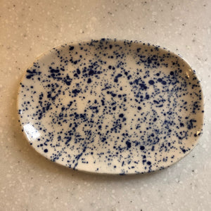 Oval Porcelain Splatter Soap Dish