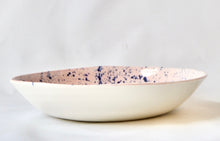 Pink porcelain salad bowl with splatter detail