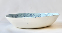 Light blue salad porcelain bowl with splatter detail