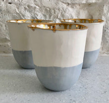 Porcelain Handleless Mug with Gold Lustre Rim