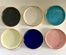 Porcelain trinket platter with gold lustre rim