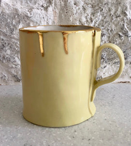 Porcelain Mug with choice of  Glaze and Gold Lustre Rim