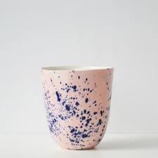 Rose pink splatter mug