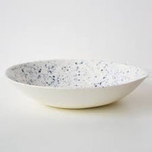 White porcelain pasta bowl with splatter detail